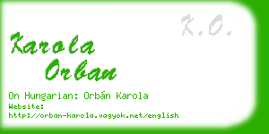 karola orban business card