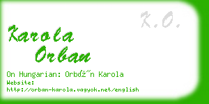 karola orban business card
